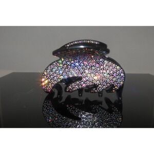 New Gorgeous embroidered Hair Clip Claw w Shinny Crystals Hair Accessories